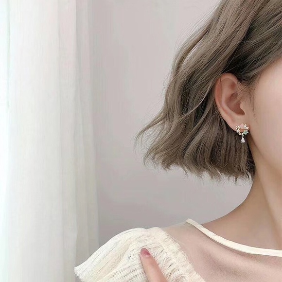 Floral Sterling handmade earrings - Picture 4 of 5